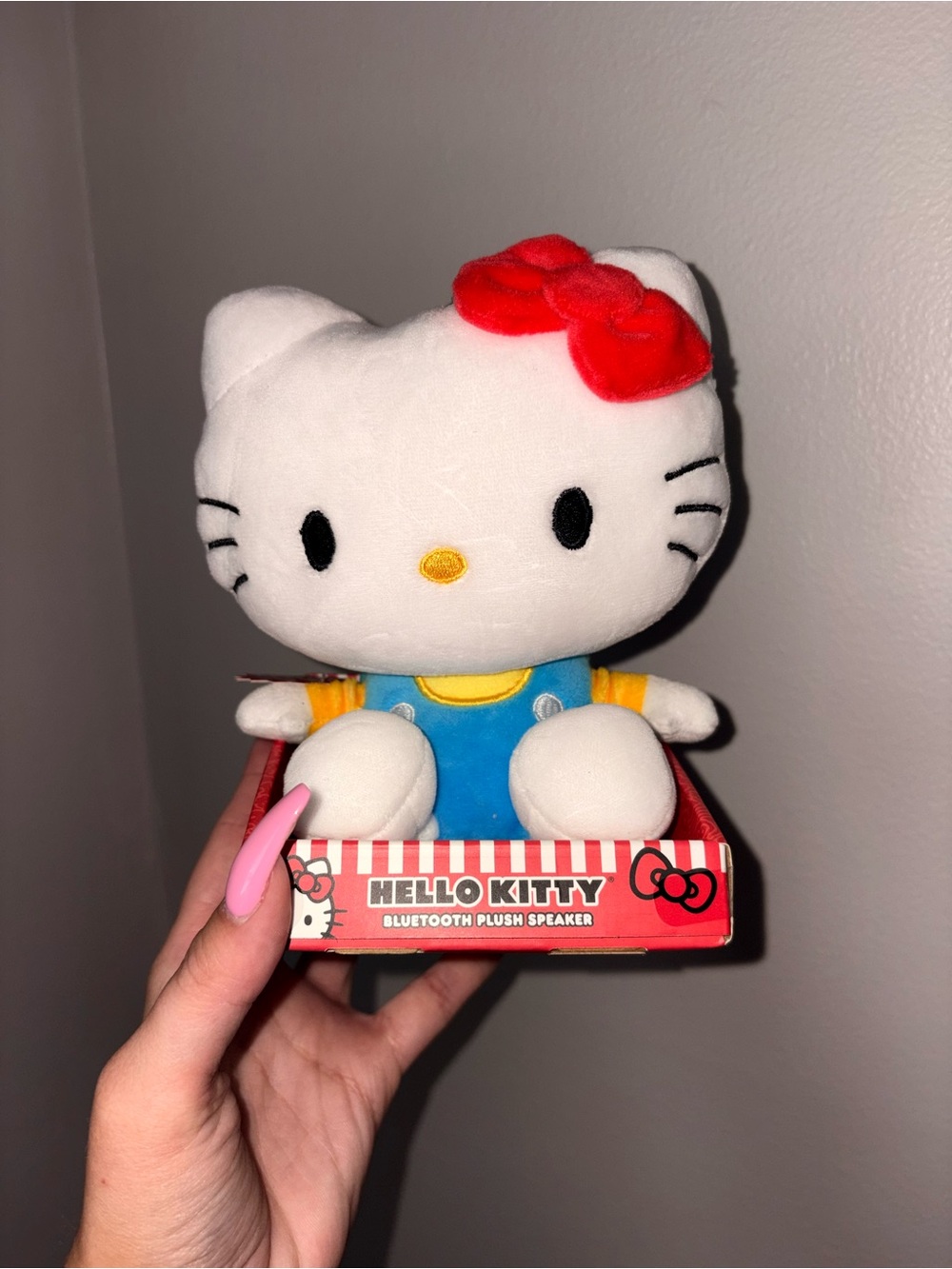 Hello Kitty Plush Speaker — White, Red & Blue
